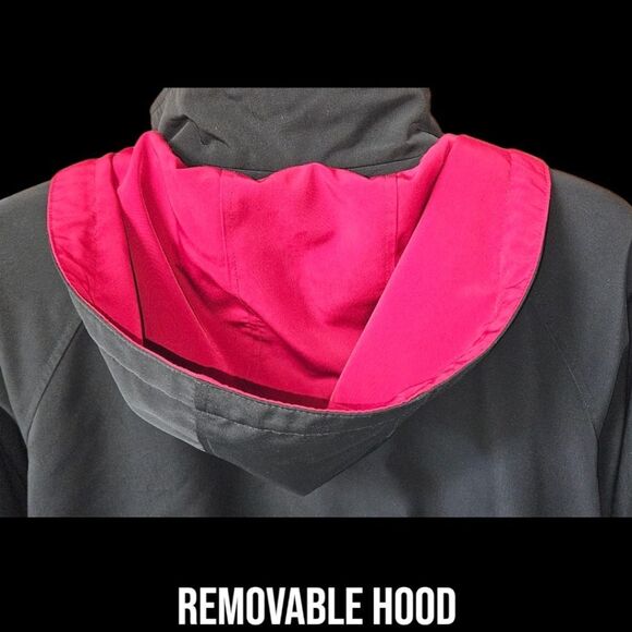 NAUTICA PLUS SIZE Maroon & Black Hooded Zip InLiner Waterproof Jacket Size 2X 3X - Picture 14 of 16